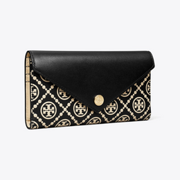 T Monogram Contrast Embossed Envelope Wallet