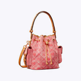 T Monogram Denim Bucket Bag