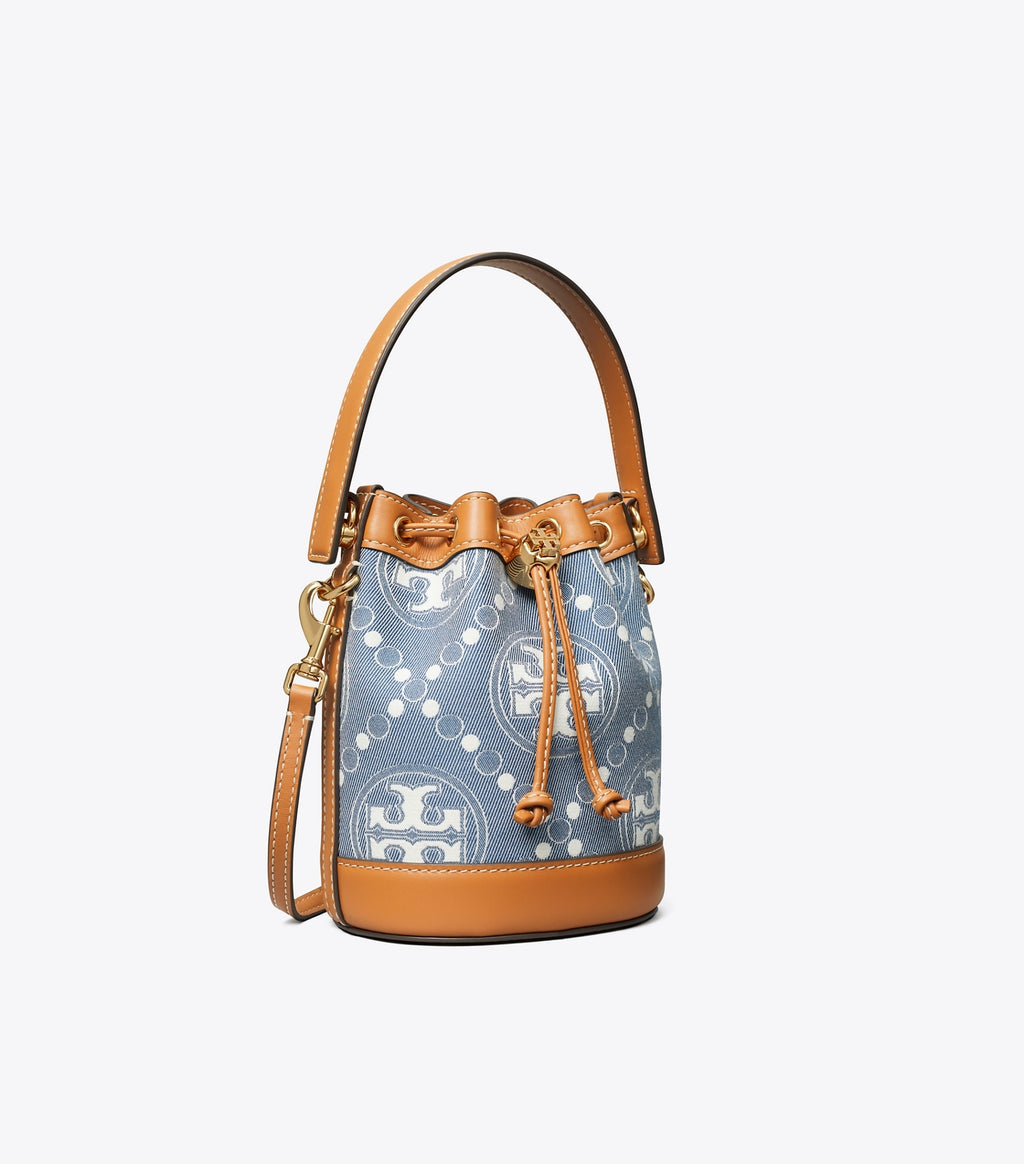 Tory Burch T MONOGRAM DENIM MINI BUCKET BAG - Bags | Shop From The Mirage