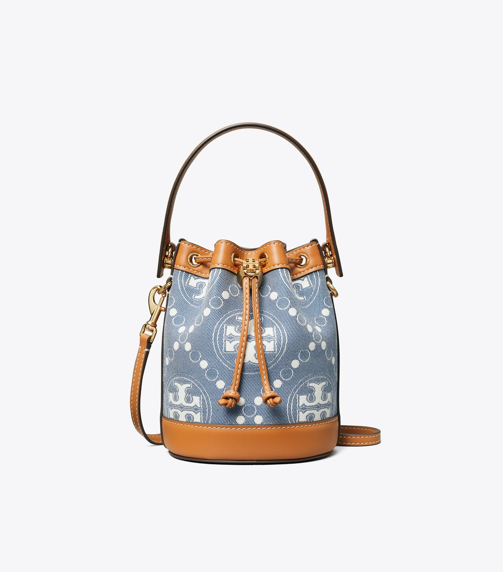 Tory Burch T MONOGRAM DENIM MINI BUCKET BAG - Bags | Shop From The Mirage