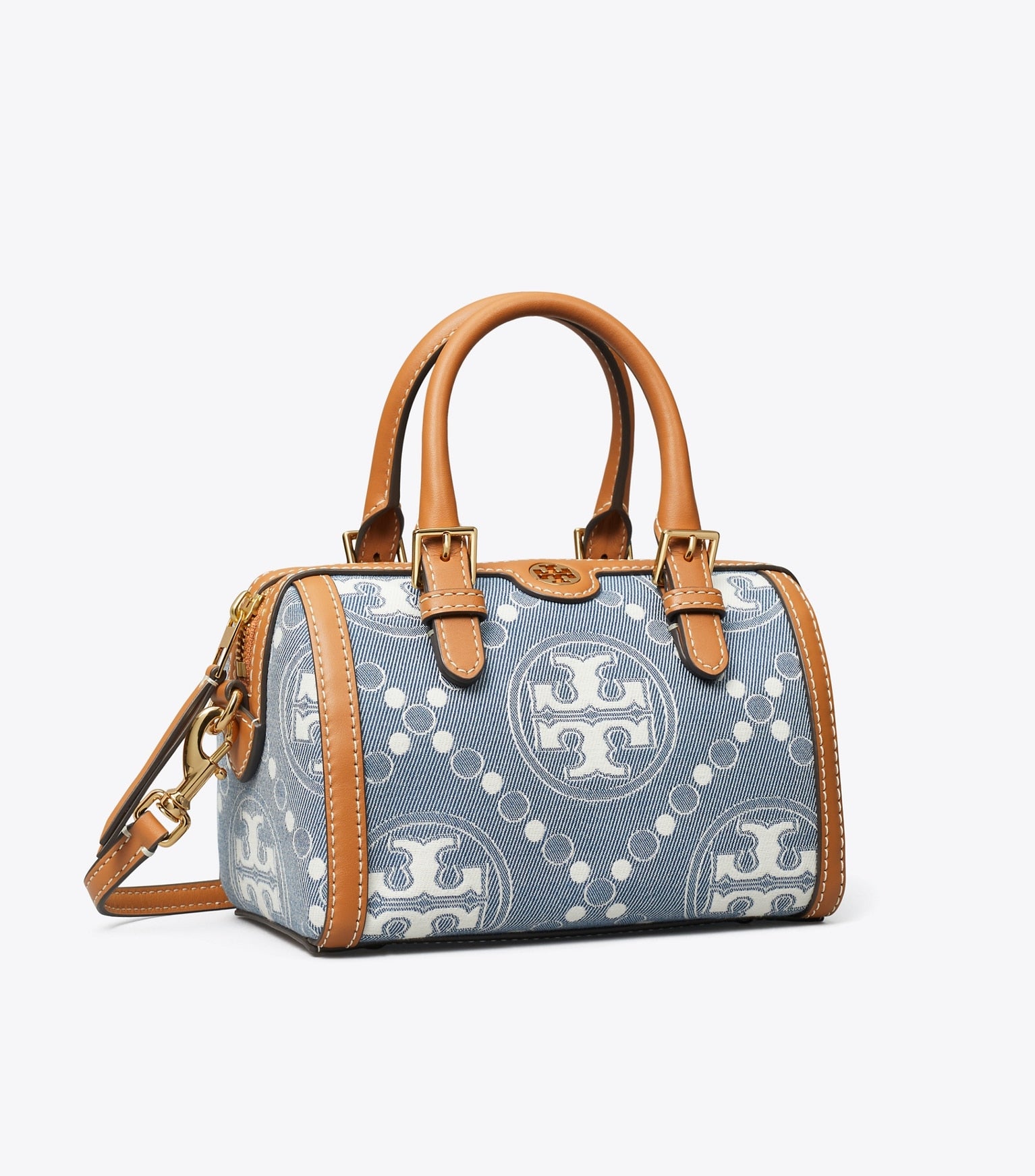 Tory Burch T MONOGRAM DENIM PETITE BARREL BAG - Bags | Shop From The Mirage