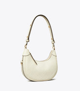 T Monogram Leather Crescent Bag