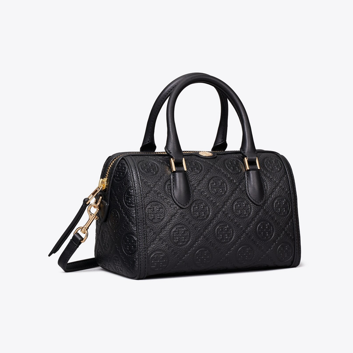 T Monogram Pebbled Petite Barrel Bag