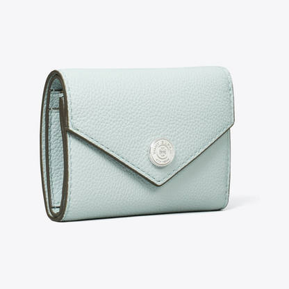 T Monogram Pebbled Small Envelope Wallet