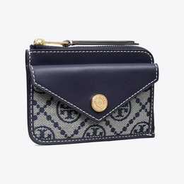 T Monogram Zip Card Case