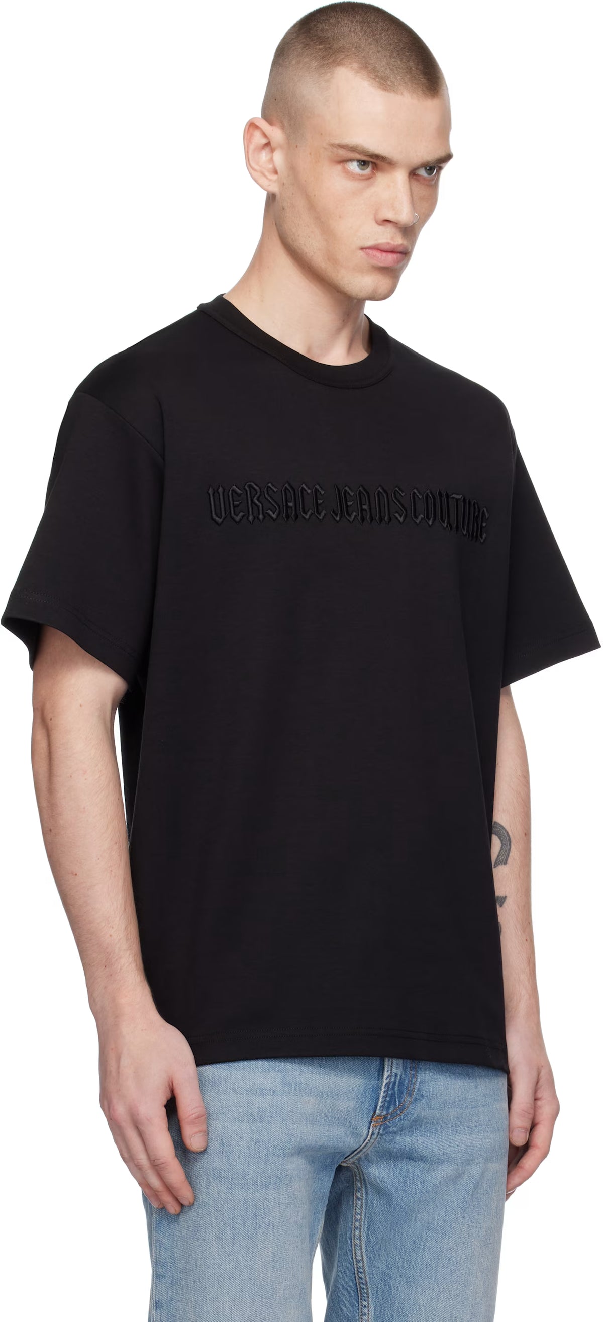 Black Logo Line Goth T-shirt