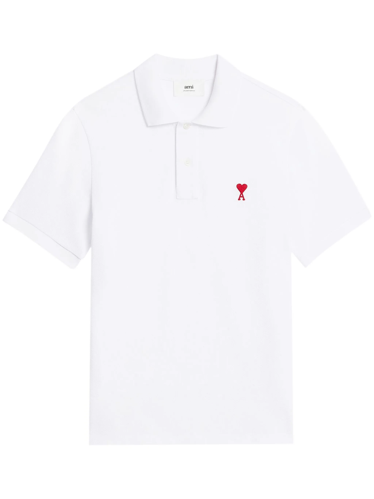 AMI Paris 'Ami De Coeur' Polo Shirt in White