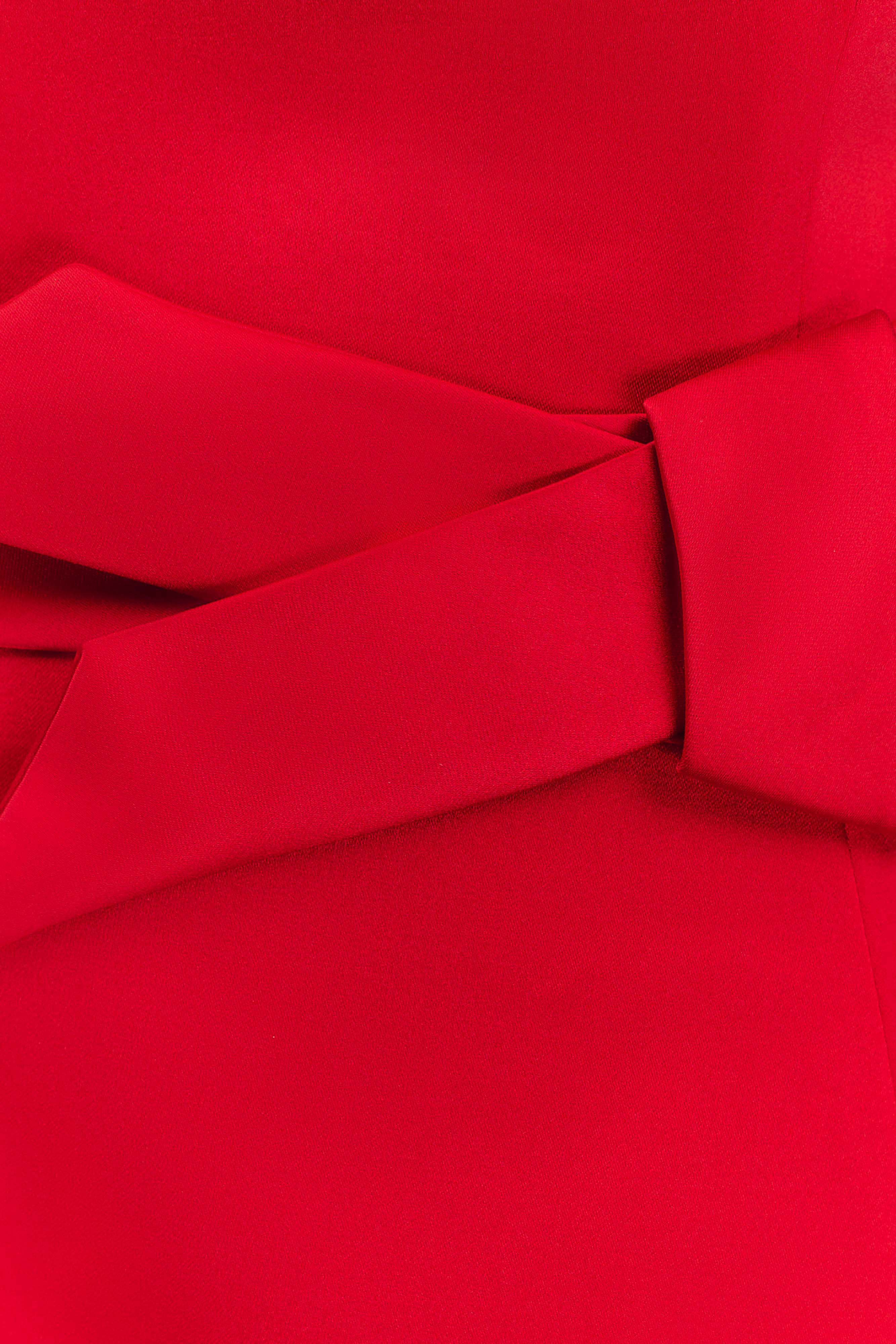 Tatiana Satin Strapless Bow Mini Dress - Red