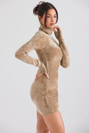 Fawn chenille mini dress