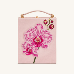 Taya Orchid Motif Book Shape Clutch Bag - Pink