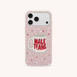 Tears Mug Rhinestone Phone Case - Pink