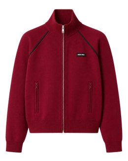 Technical yarn zip-up cardigan