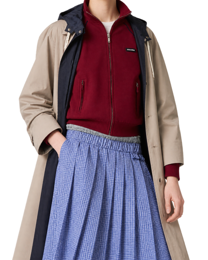 Technical yarn zip-up cardigan