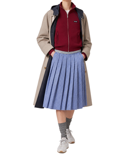 Technical yarn zip-up cardigan