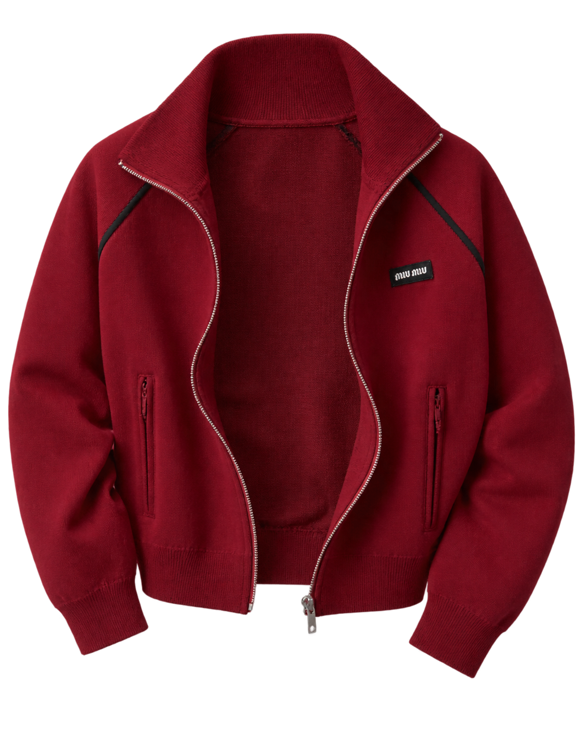 Technical yarn zip-up cardigan