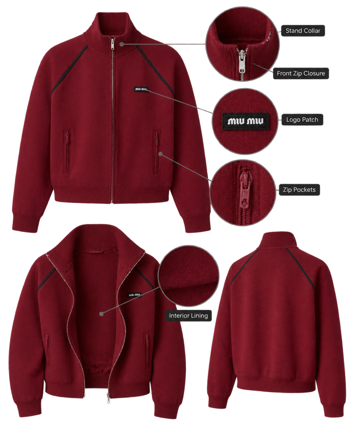 Technical yarn zip-up cardigan