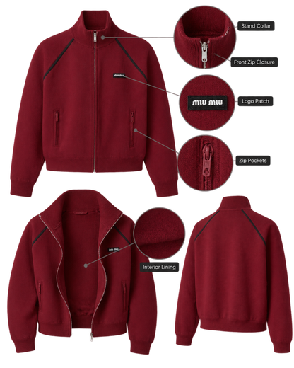 Technical yarn zip-up cardigan