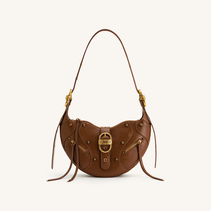Tessa Crushed Shoulder Bag - Brown
