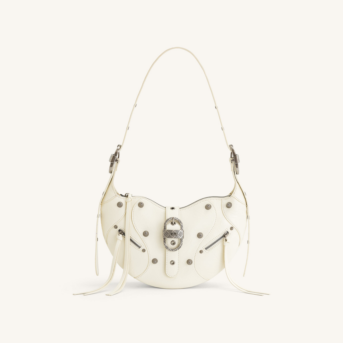 Tessa Crushed Shoulder Bag - White
