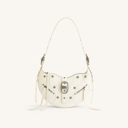 Tessa Crushed Shoulder Bag - White