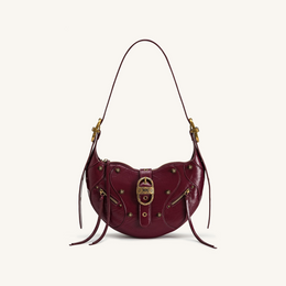 Tessa Studded Shoulder Bag - Burgundy