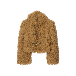Textured Faux Fur Coat