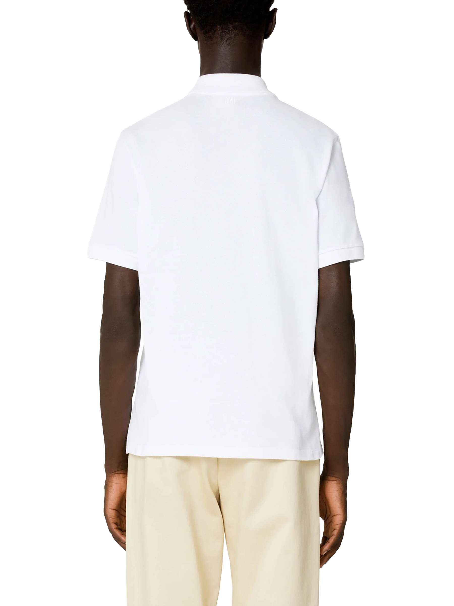AMI Paris 'Ami De Coeur' Polo Shirt in White