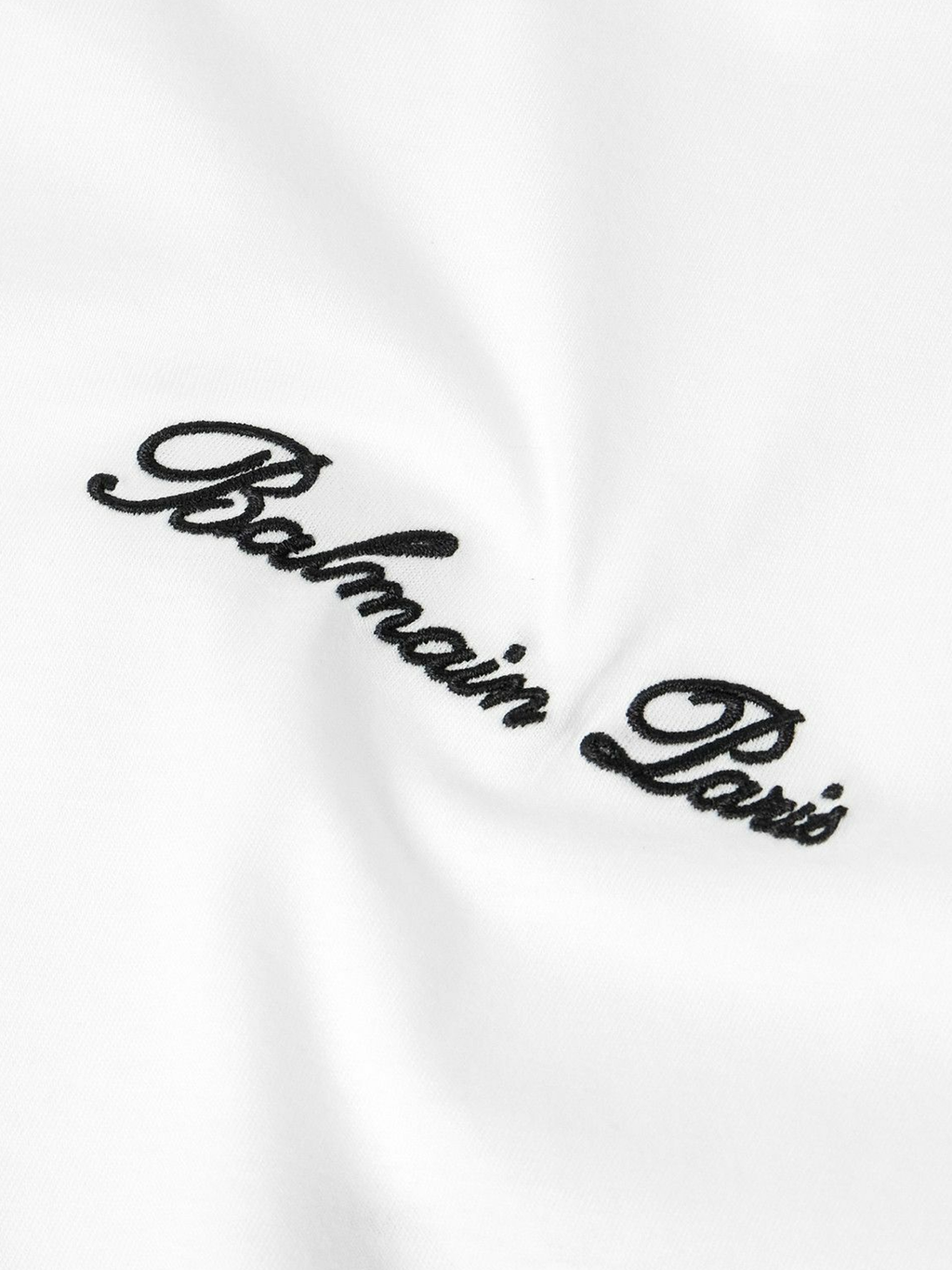 Balmain Logo Embroidered Loose Fit T-Shirt in White