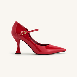 Thalina Patent Leather Pumps - Red