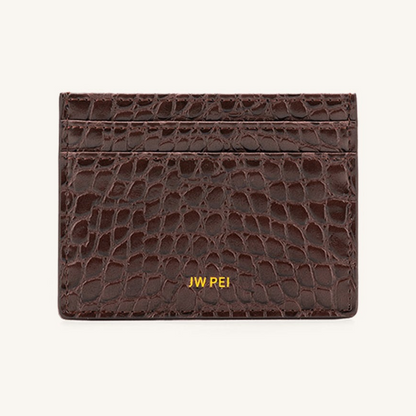 The Card Holder - Brown Croc