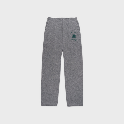 The Carlyle Crest Cashmere Trousers - Heather Gray/Forest