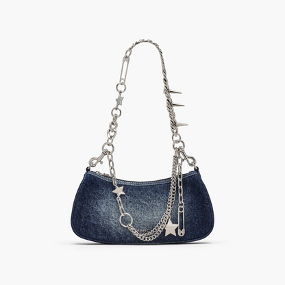 The Faded Denim Charm Shoulder Bag