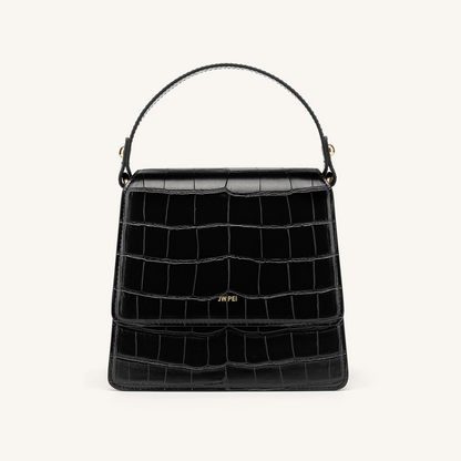 The Fae Top Handle Bag - Black Croc