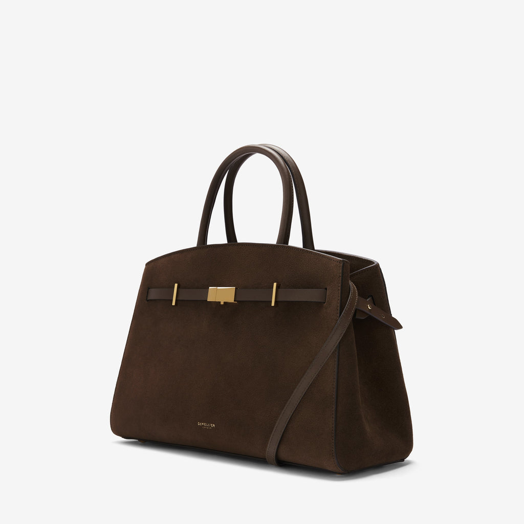 DeMellier The Midi Hudson mocha suede & mocha smooth
