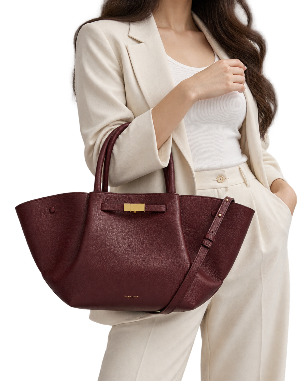 The Midi New York -  Burgundy Small Grain