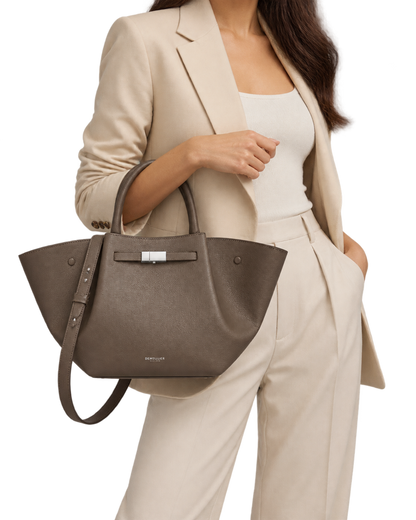 The Midi New York -  Dark Taupe Small Grain