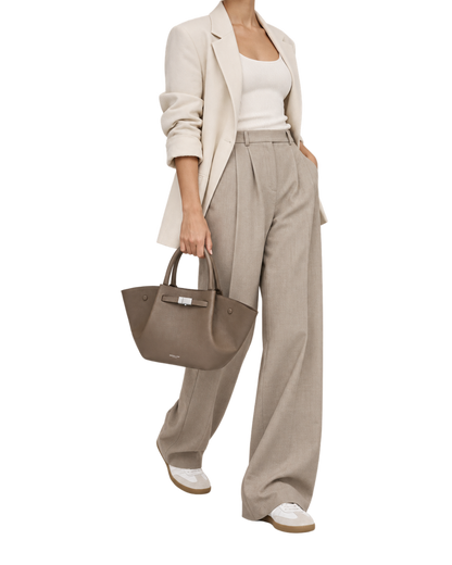The Midi New York -  Dark Taupe Small Grain