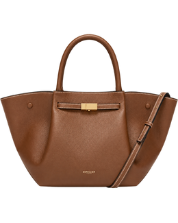 The Midi New York -  Tan Small Grain Ecru Stitching