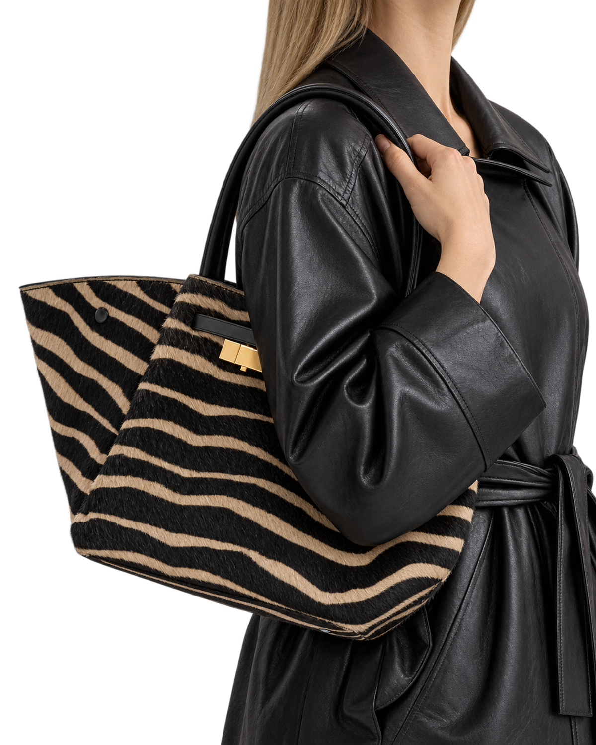 The Midi New York - Zebra-Effect Hair Calf