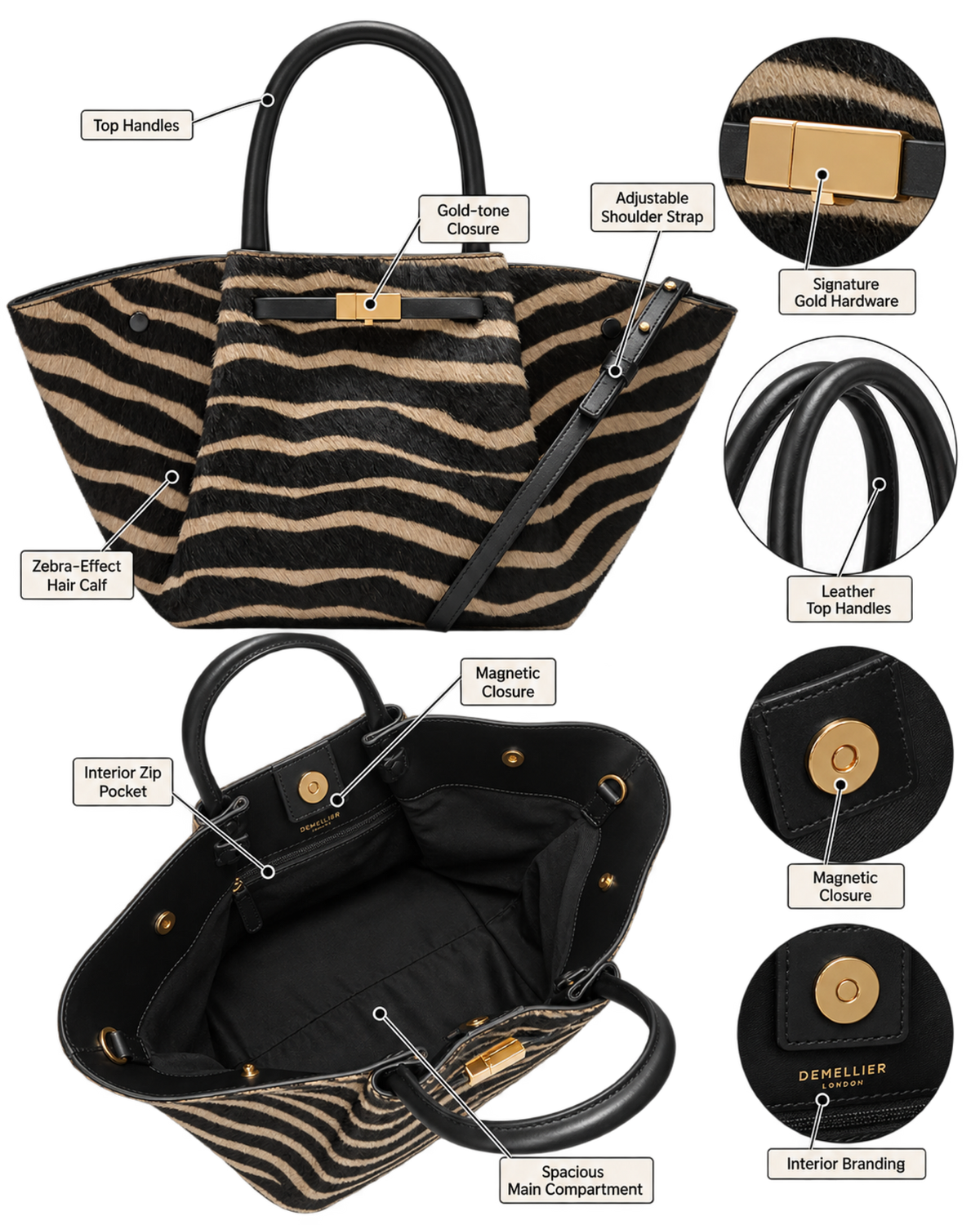The Midi New York - Zebra-Effect Hair Calf