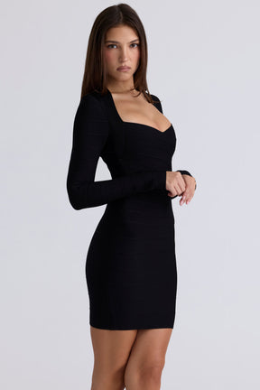 The Naomi black long sleeve bandage mini dress