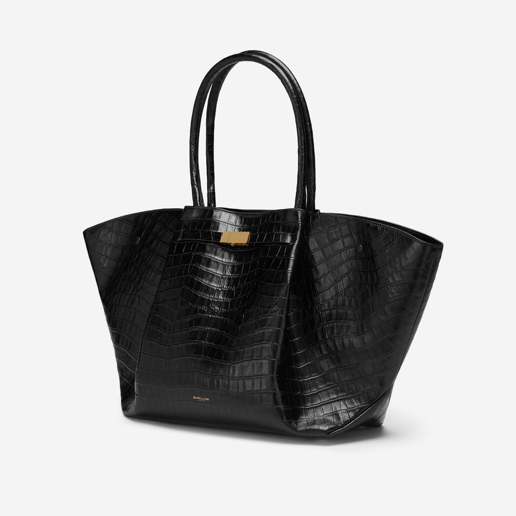 DeMellier The New York black croc-effect