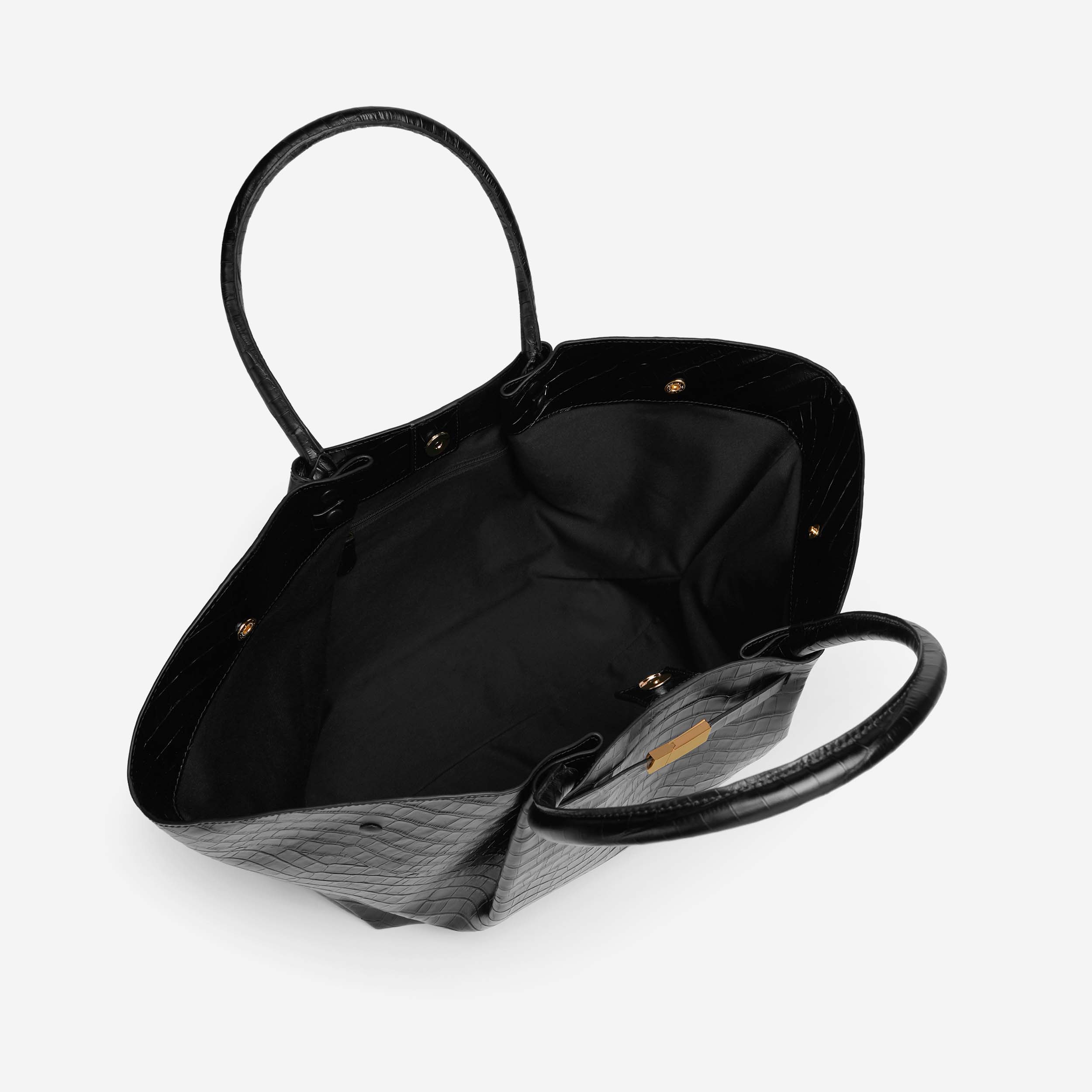 DeMellier The New York black croc-effect