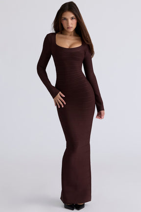 The OG chocolat long sleeve bandage maxi dress