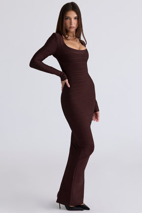The OG chocolat long sleeve bandage maxi dress