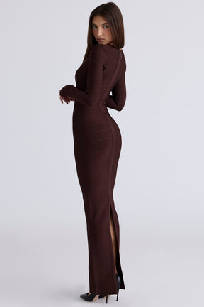 The OG chocolat long sleeve bandage maxi dress