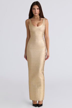 Gold bandage maxi dress
