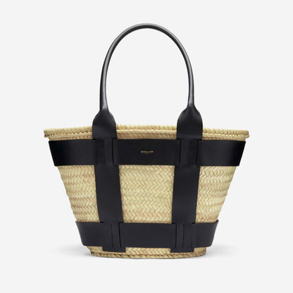 DeMellier The Santorini natural basket black smooth