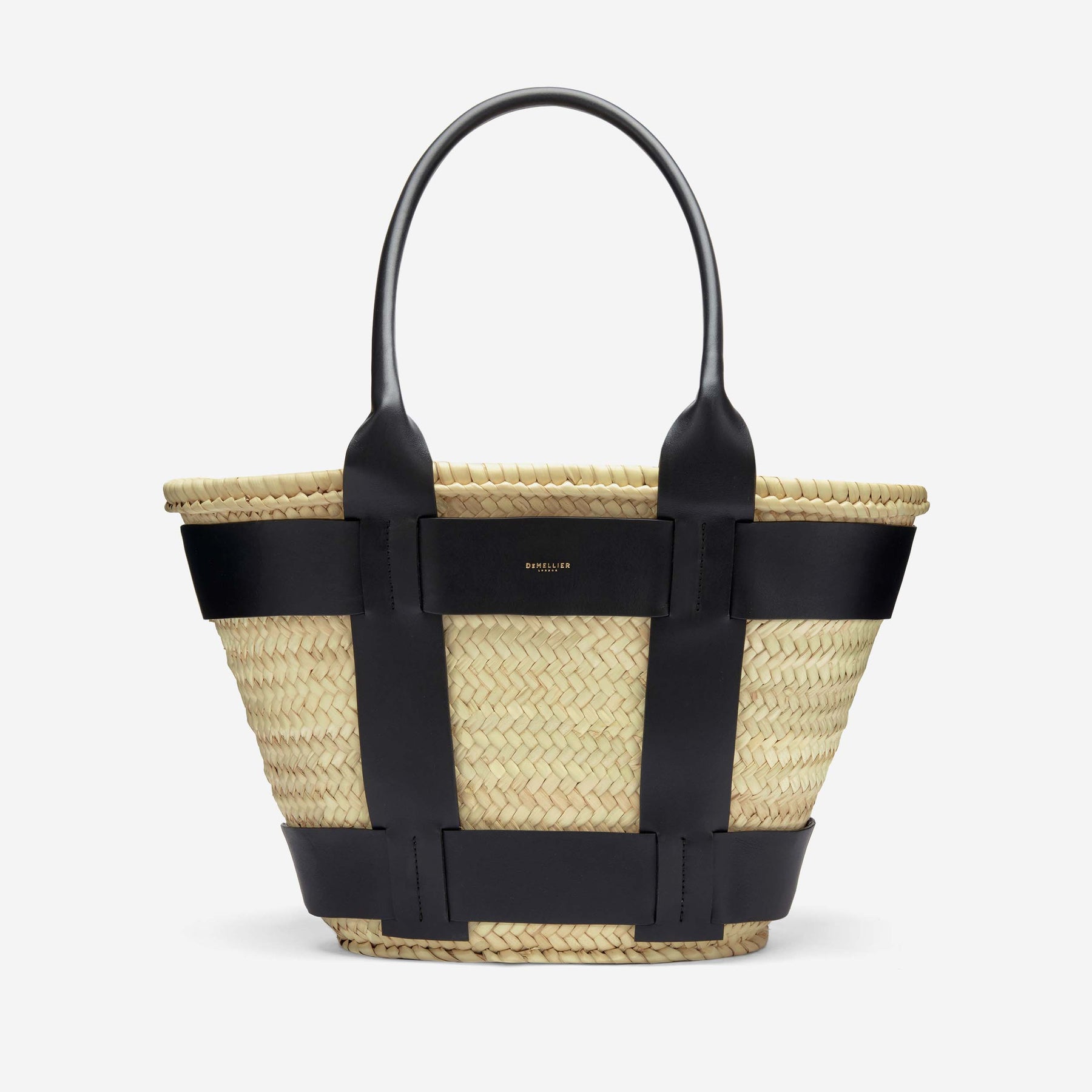 DeMellier The Santorini natural basket black smooth