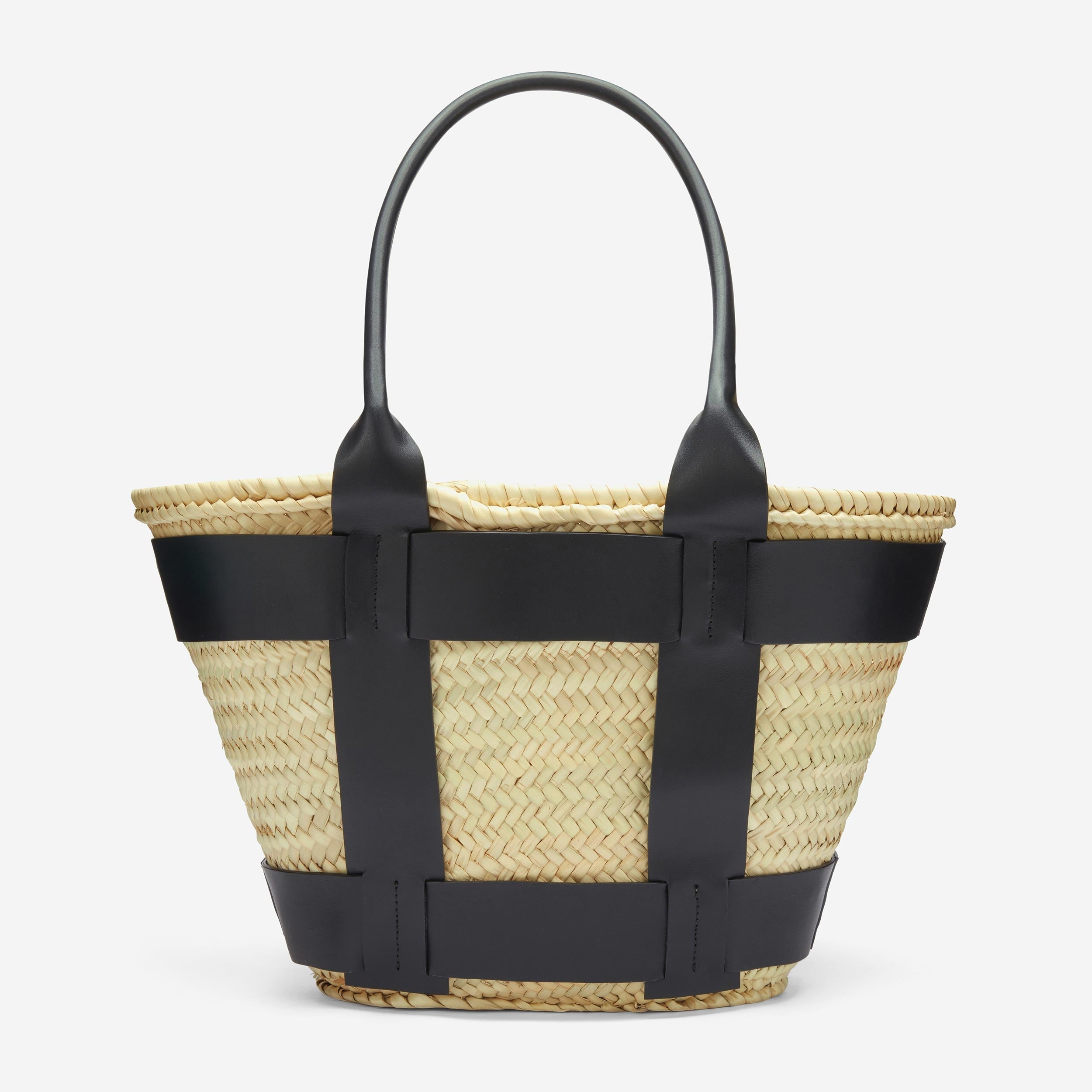 DeMellier The Santorini natural basket black smooth
